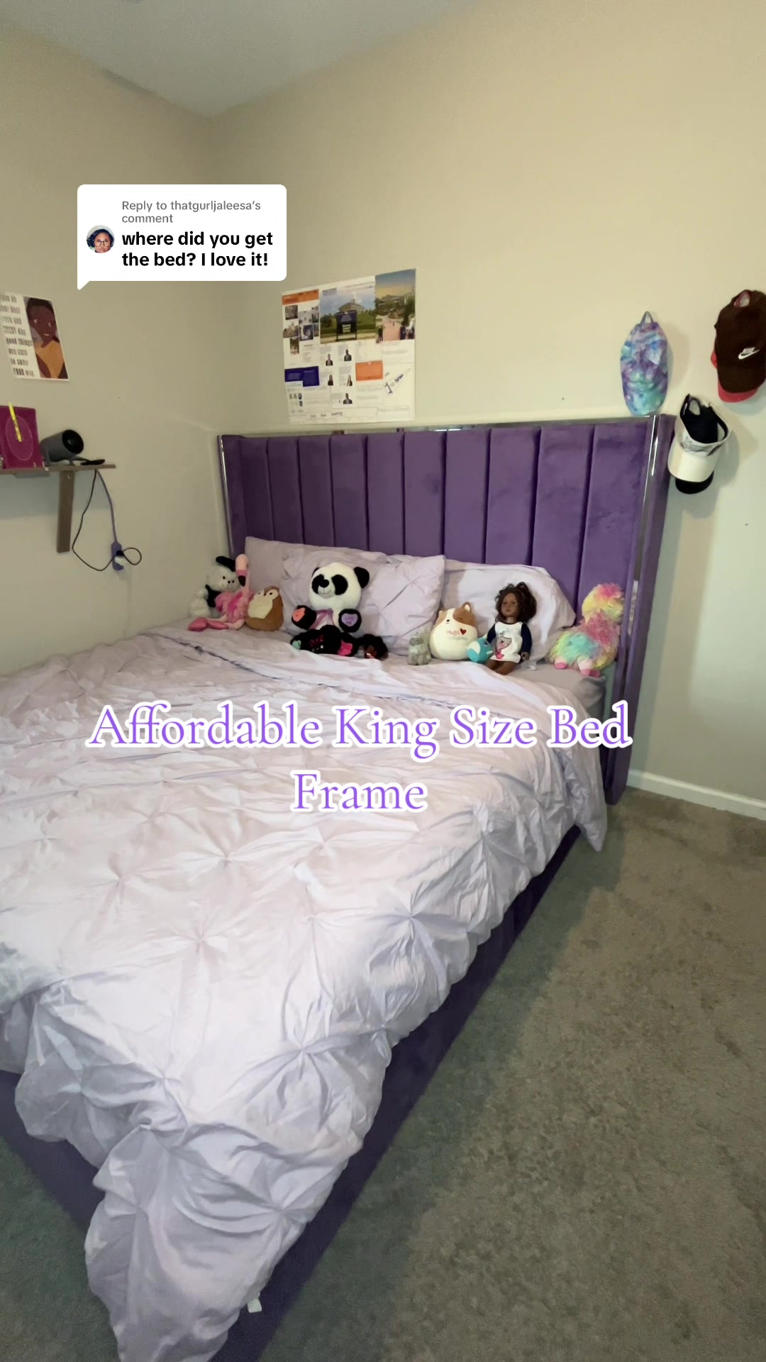 TikTok post by @_naturally_b for Amerlife. Caption reads: [...] this bed frame is from @Amerlife US....