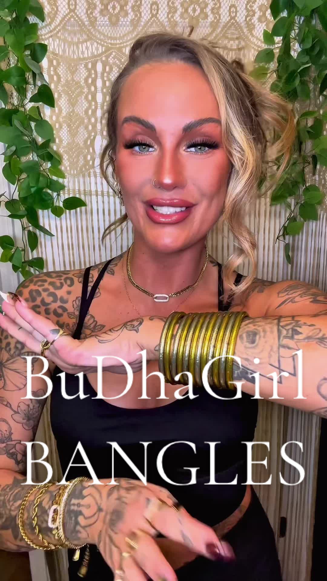 TikTok post by @bonnie_unfiltered for BuDhaGirl. Caption reads: [...] bracelets 24/7 is amazing — @BuDhaGirl....