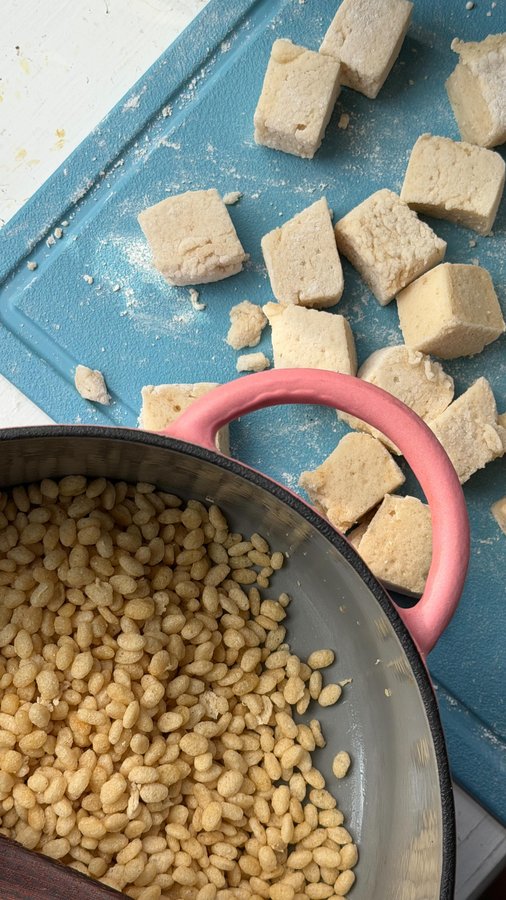 Instagram post by @thetessasmith for Ancient Nutrition. Caption reads: Rice crispy treats just got better 🤍 because....