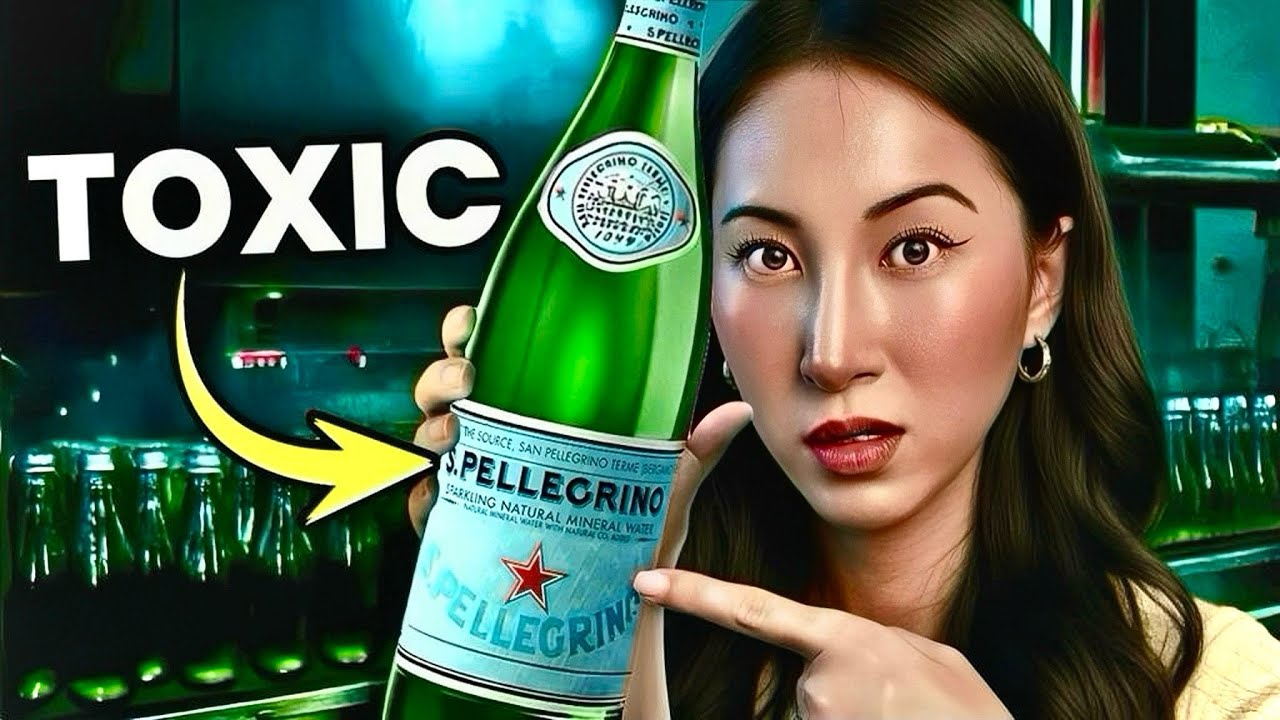 YouTube post by @SteakandButterGal for BON CHARGE. Caption reads: NEVER Drink These 5 Water Bottle Brands (Here's....