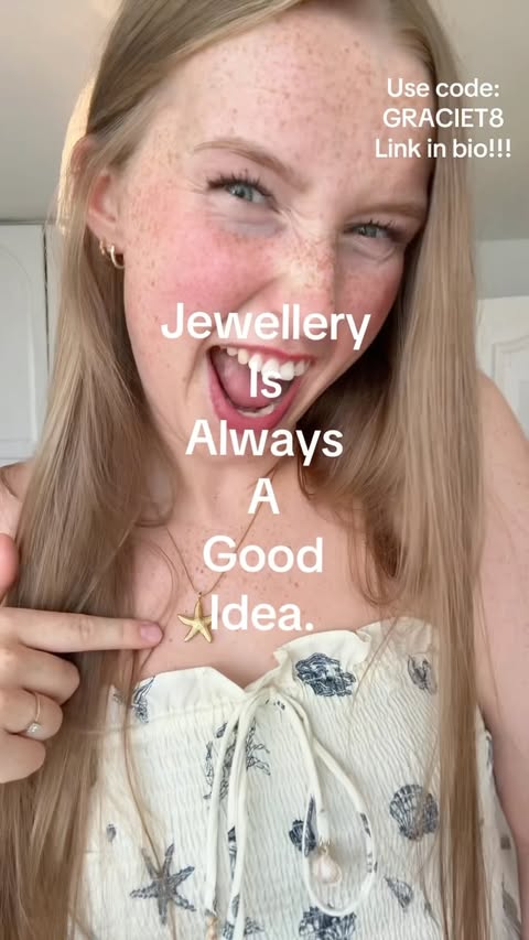 Instagram post by @gracie_malise for EVRY JEWELS. Caption reads: I ❤️ @evryjewels LINK IN BIO- don’t forget to use....