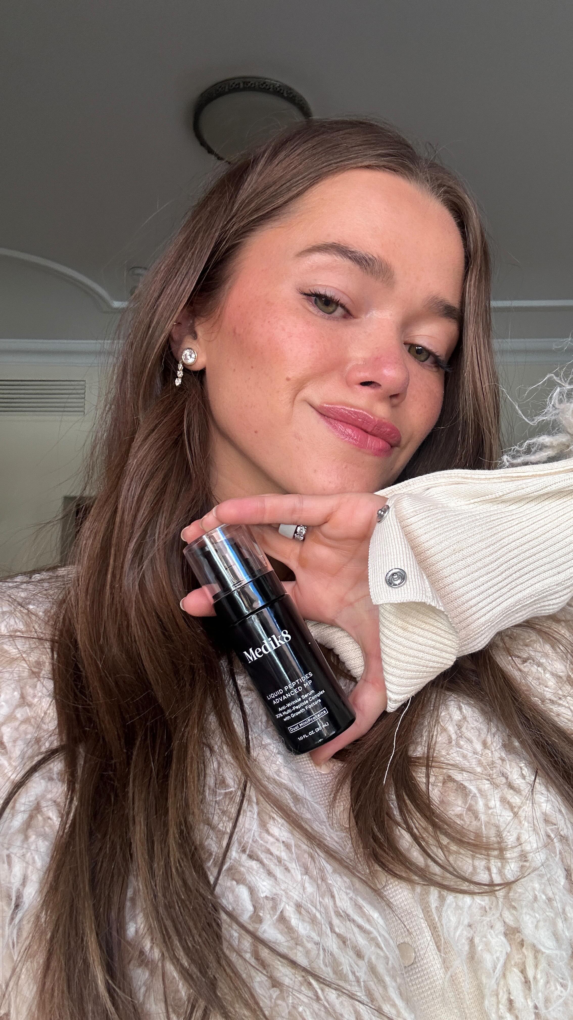 Instagram post by @valerialipovetsky for Medik8. Caption reads: Passport, phone, peptides ✈️

The @officialmedik8....