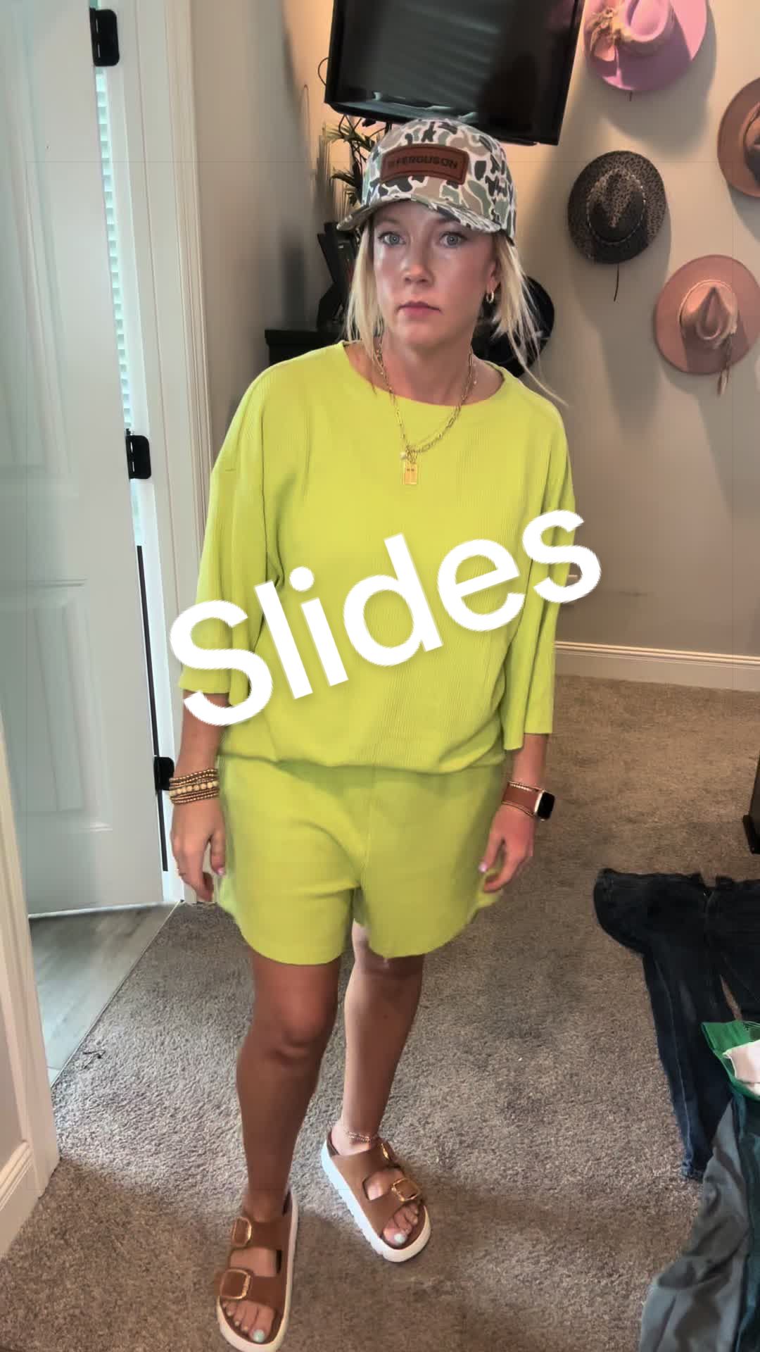 TikTok post by @brittney_burgess713 for evellyhootd. Caption reads: [...] #womensshoes #slides #shoes #sandals....
