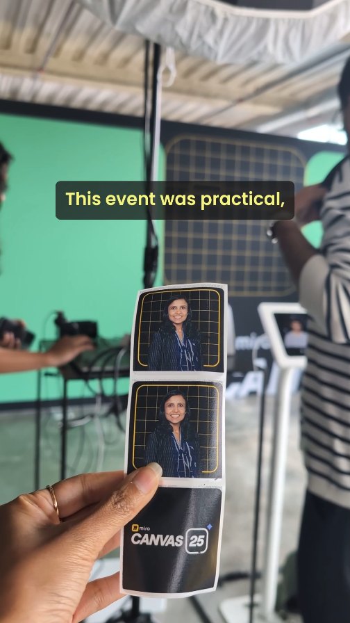 Instagram post by @itsokyaaar for Miro. Caption reads: @mirohq #canvas25 event was more than just product....