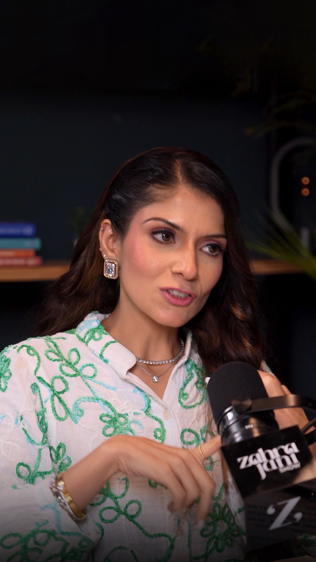 Instagram post by @zahrajanishow for The Pink Foundry. Caption reads: Comment “LINK” and I’ll share the full podcast....