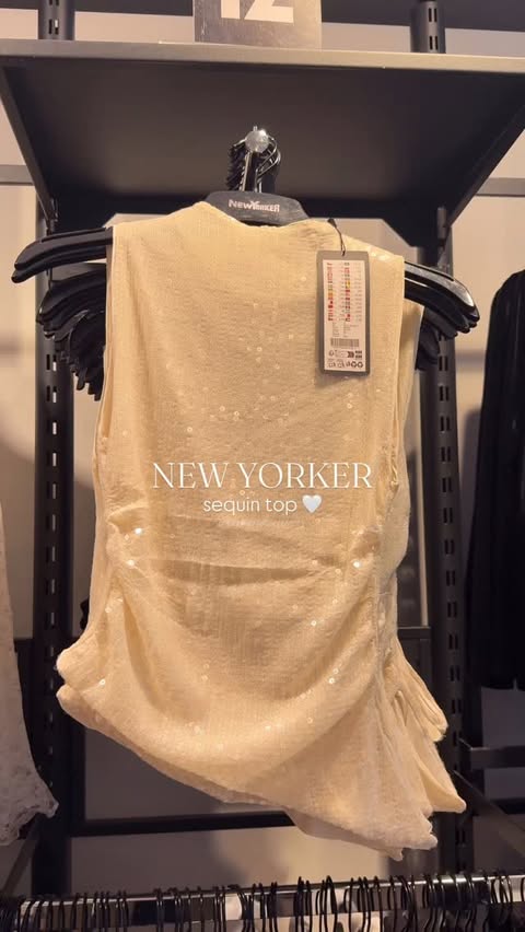 Instagram post by @inspohunterr for New Yorker. Caption reads: found this beautiful sequin top from....