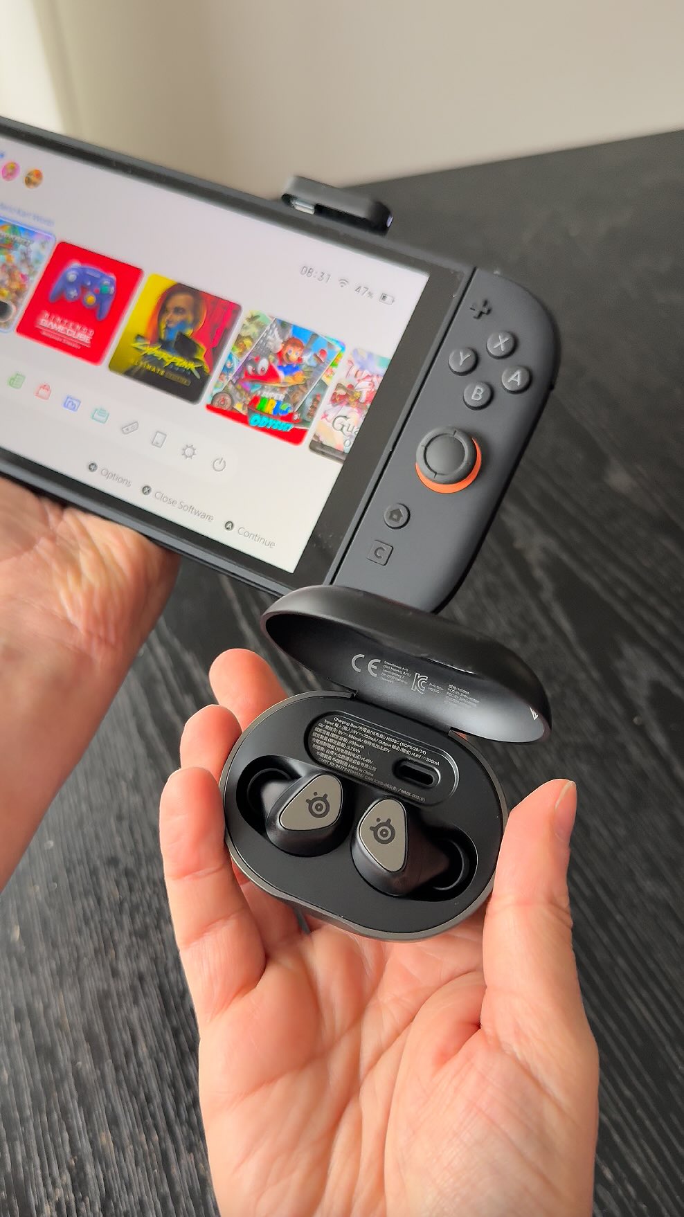Instagram post by @shannongrixti for SteelSeries. Caption reads: The Nintendo Switch 2 and SteelSeries Arctis....