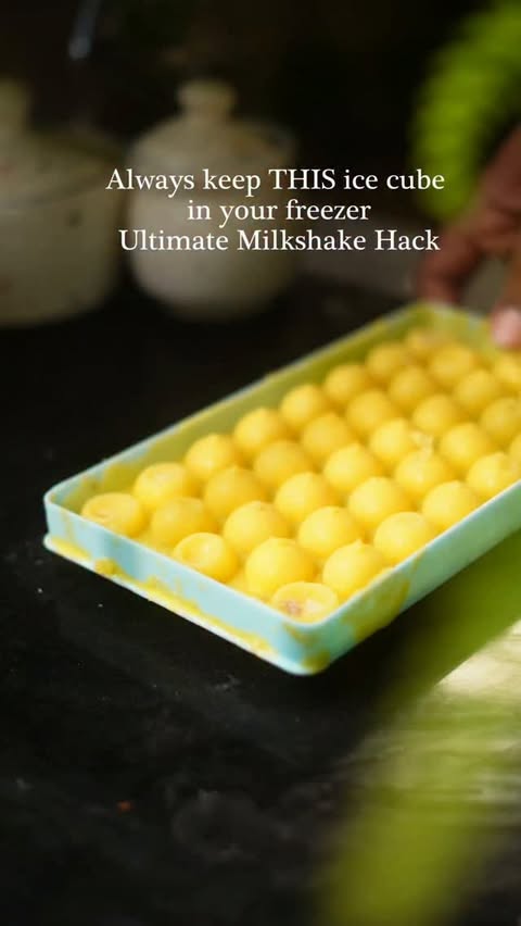 Instagram post by @nd_bites for Akshayakalpa Organic. Caption reads: Just add milk to these secret ice cubes! 🥛✨....