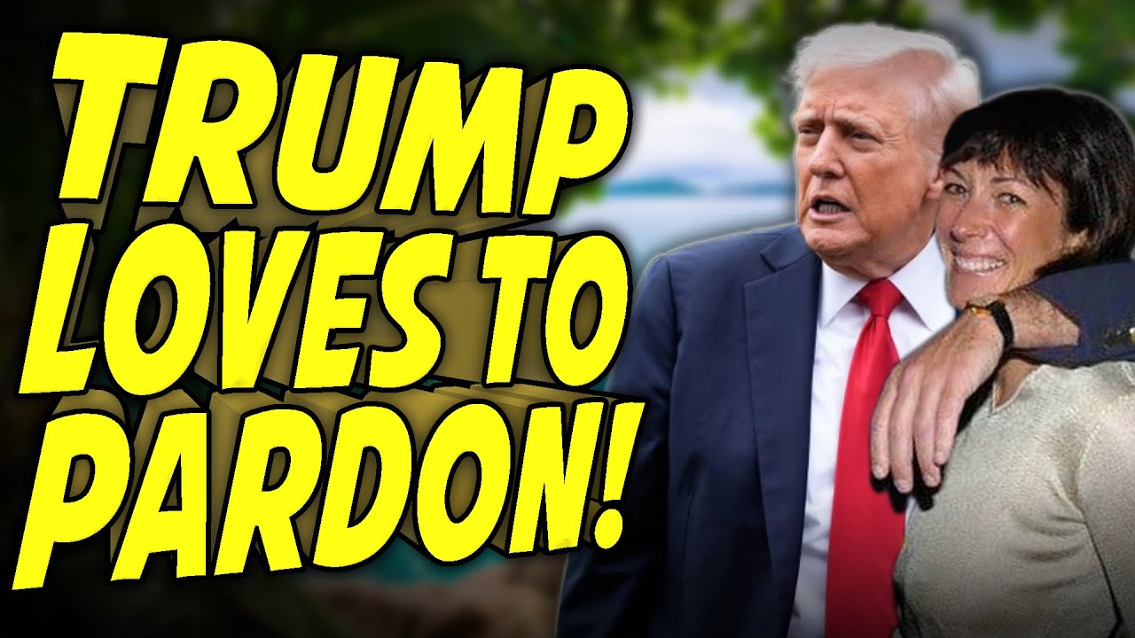 YouTube post by @InternetTodayTV for Shopify. Caption reads: Trump "Looking Into" Pardon for Epstein....