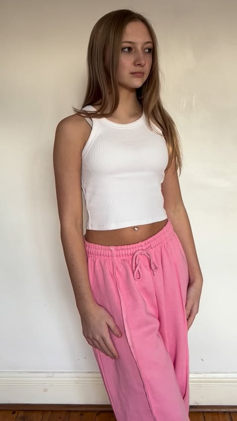 Instagram post by @the_hooded_gymnast for PrettyLittleThing. Caption reads: 💕 @prettylittlething 💕 @tomkingmusic 
@zarakids....