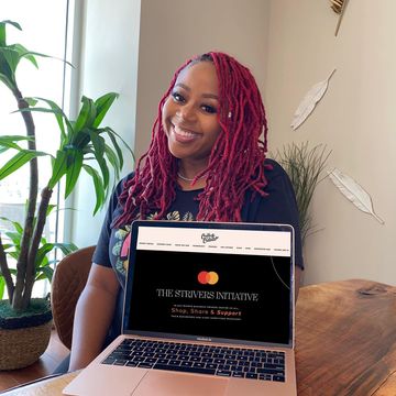 Instagram post by @pinkycole for Create & Cultivate. Caption reads: [...] work that brands like @Mastercard,....