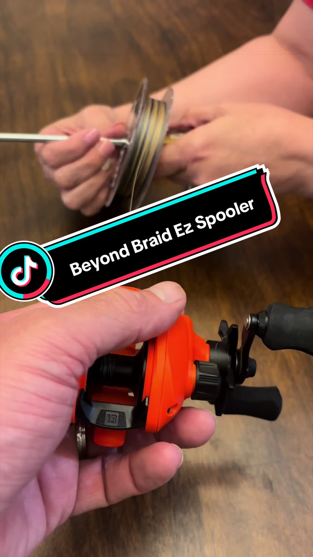 TikTok post by @_tricia_11 for Beyond Braid. Caption reads: With the @Beyond Braid EZ Spooler the hard days of....
