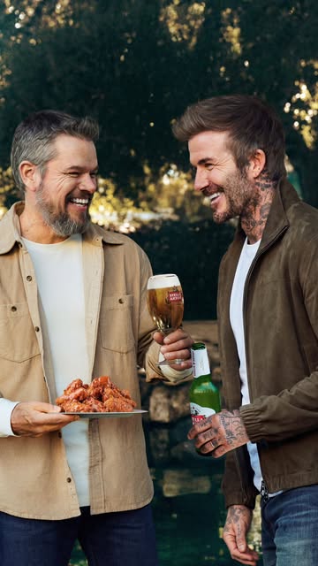 Instagram post by @davidbeckham for Stella Artois. Caption reads: Finally met my twin brother…… The Other David 🤣😂....