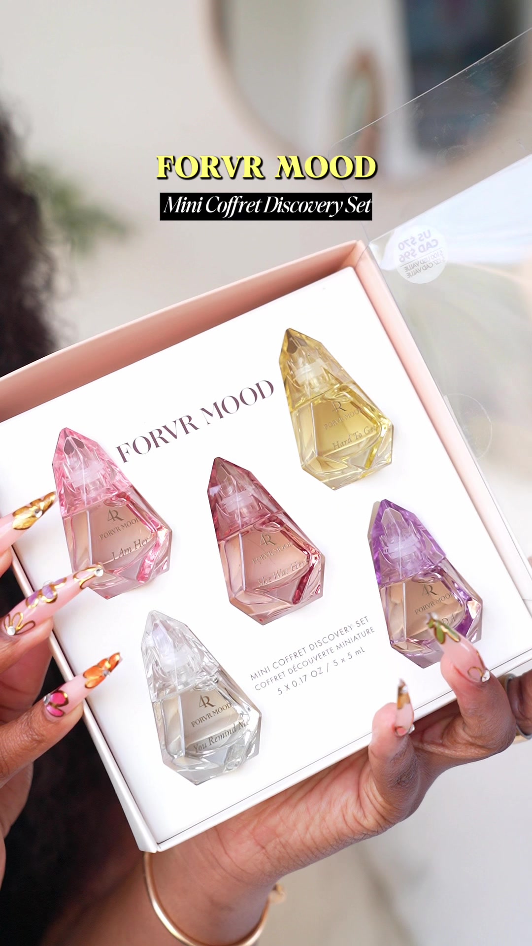 TikTok post by @funmimonet for FORVR MOOD. Caption reads: [...] ✨Meet She Was Here, the star of @FORVR MOOD....