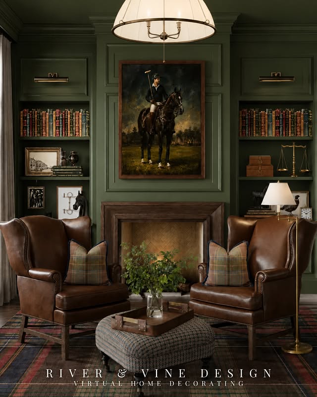 Instagram post by @river_and_vine_design_ for Lauren Croker • Online Stylist. Caption reads: Same room, two paint colors — and the entire mood....