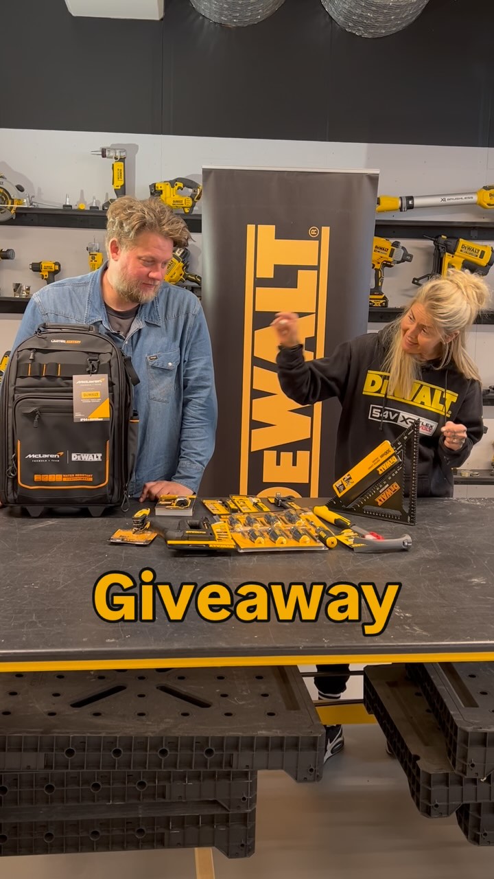 Instagram post by @isakstalenhag for DEWALT. Caption reads: Update: Our giveaway has now ended. 
Thank you to....