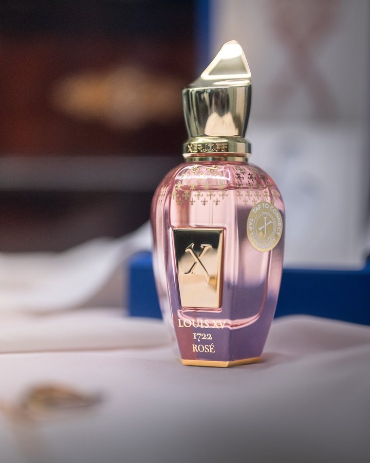 Instagram post by @kristinakii.scents for Xerjoff. Caption reads: [...] tried the new Louis XV 1722 Rosé from....