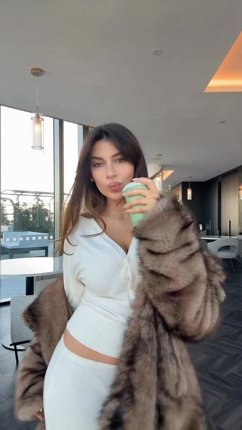 Instagram post by @sabinablair_ for PrettyLittleThing. Caption reads: cozy ootd 🧸 all from @prettylittlething | AD.