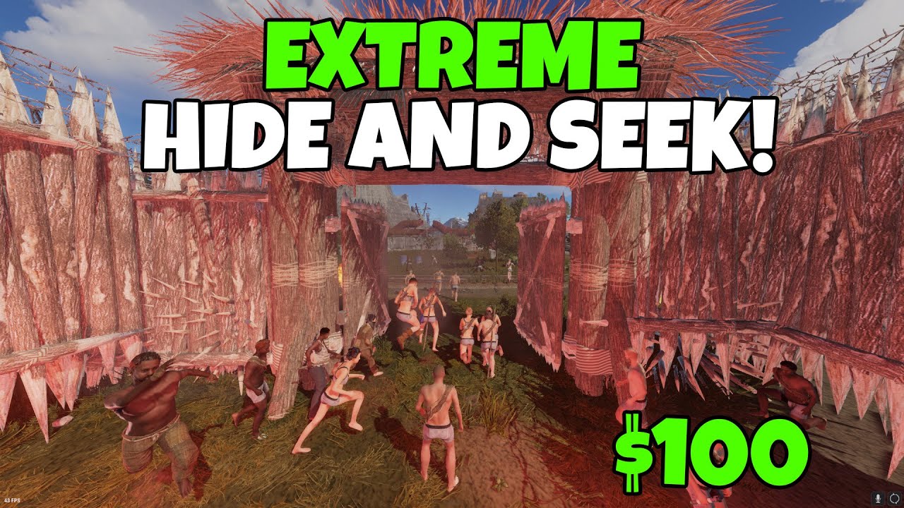 YouTube post by @OblivionYouTube for Arozzi. Caption reads: RUST | EXTREME HIDE and SEEK with OVER 80 PLAYERS....