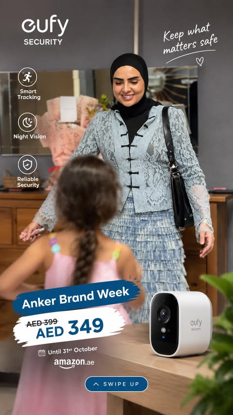 Instagram post by @zizi_najjar1 for Anker. Caption reads: [...] an eye on what matters, day or night. ✨....