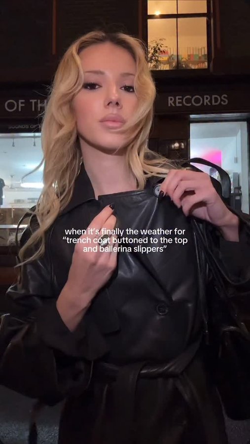 Instagram post by @daniellemarcan for ALLSAINTS. Caption reads: trench coat buttened to the TOP and @allsaints....