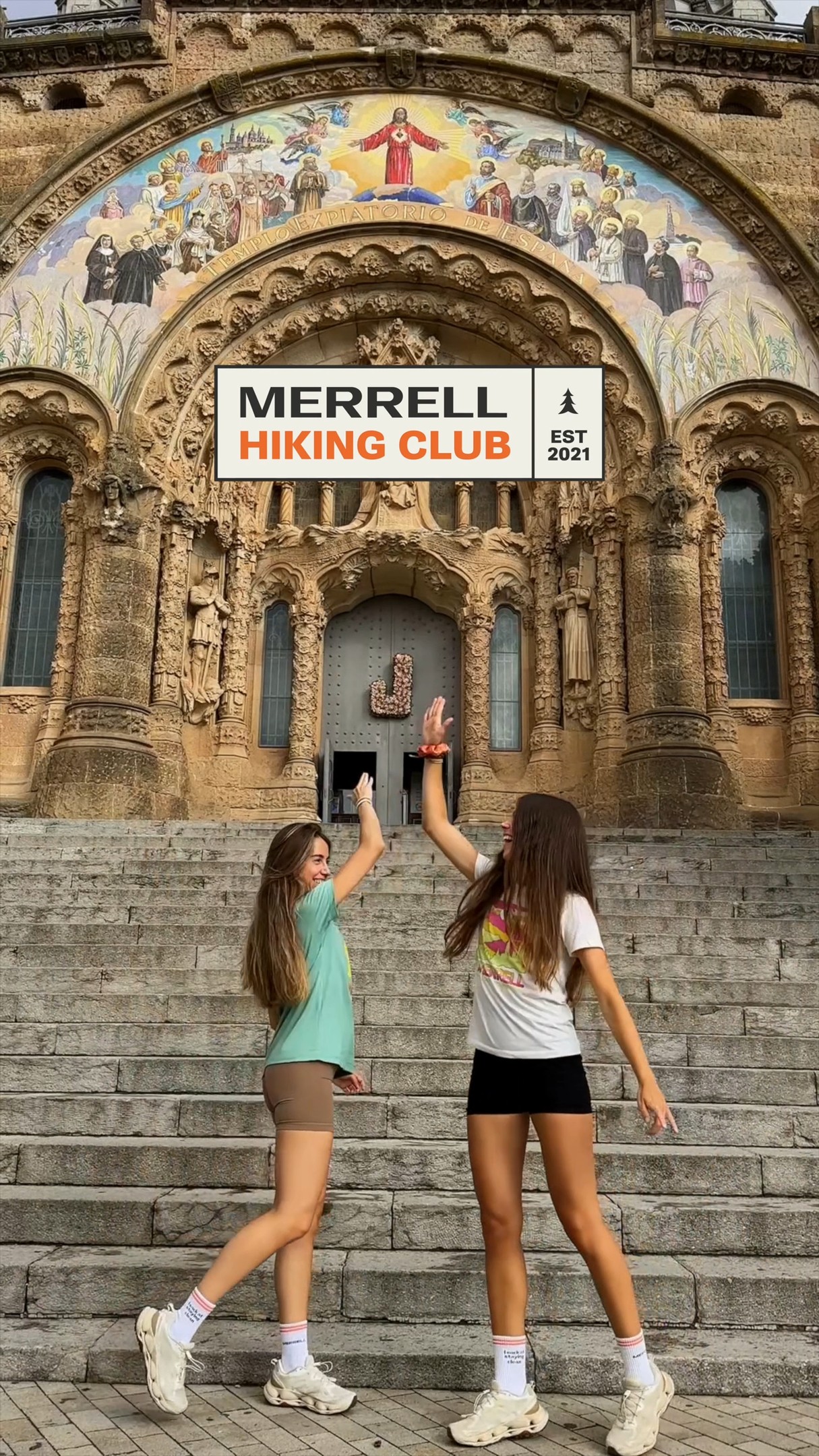 Instagram post by @femalenarratives for Merrell. Caption reads: 2025 Merrell Hiking Club season is over - what a....