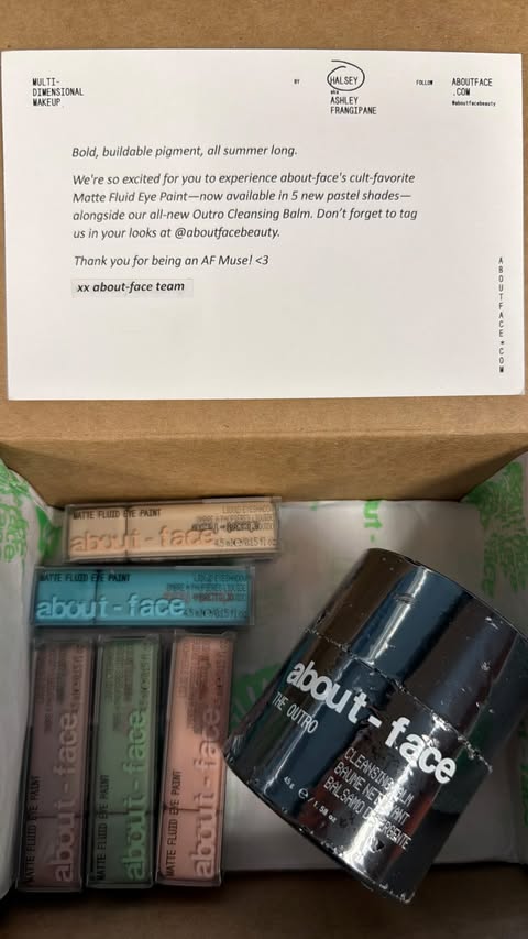 Instagram post by @stephanielizabeth08 for about-face beauty. Caption reads: thank you so much, @aboutfacebeauty ! 🥹💓 🏷️:....