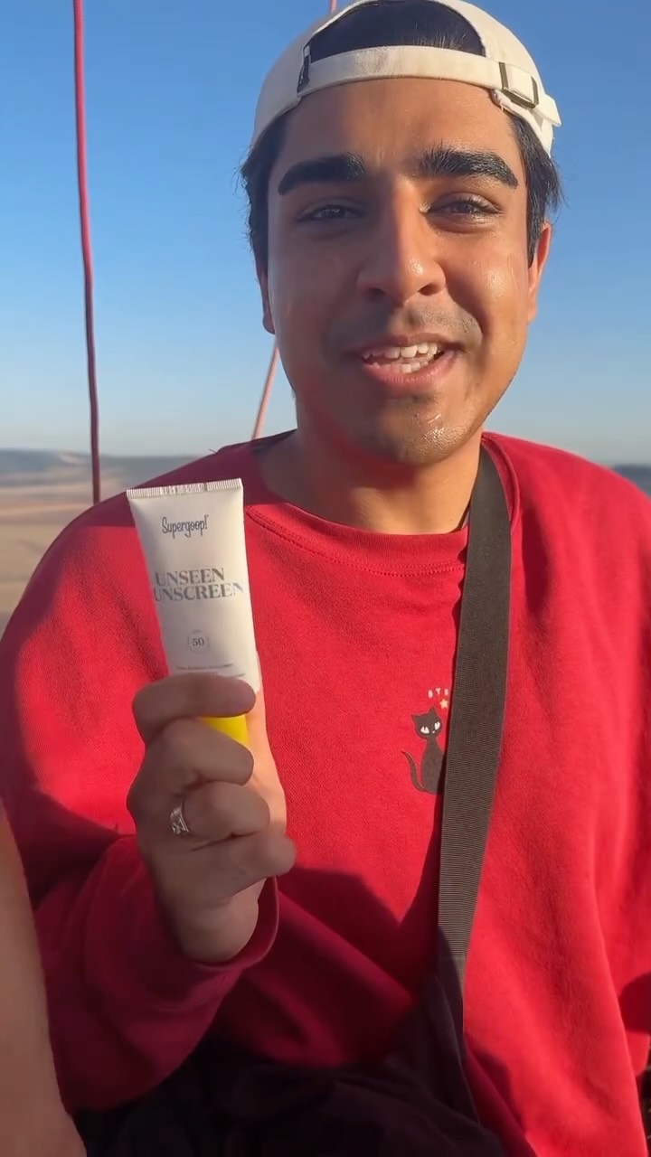 Instagram post by @thisguyabdullah for Supergoop. Caption reads: it’s super and it’s unseen and it’s sunscreen....