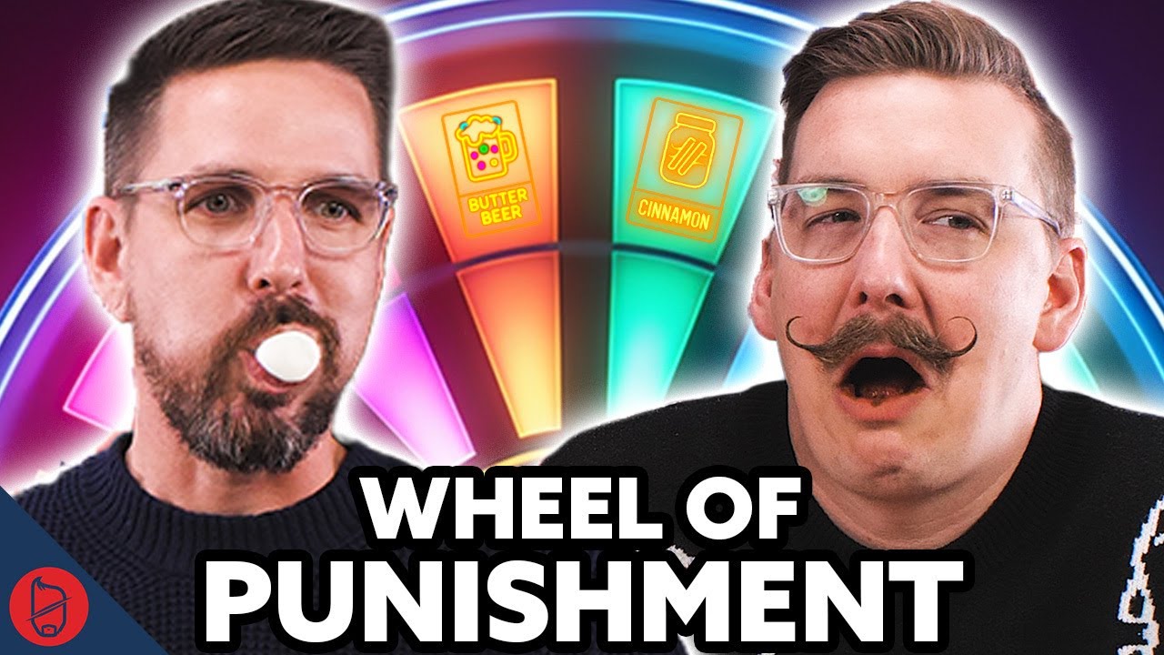 YouTube post by @SuperCarlinBrothers for Factor_. Caption reads: J vs Ben: Wheel of Punishment RETURNS - Harry....