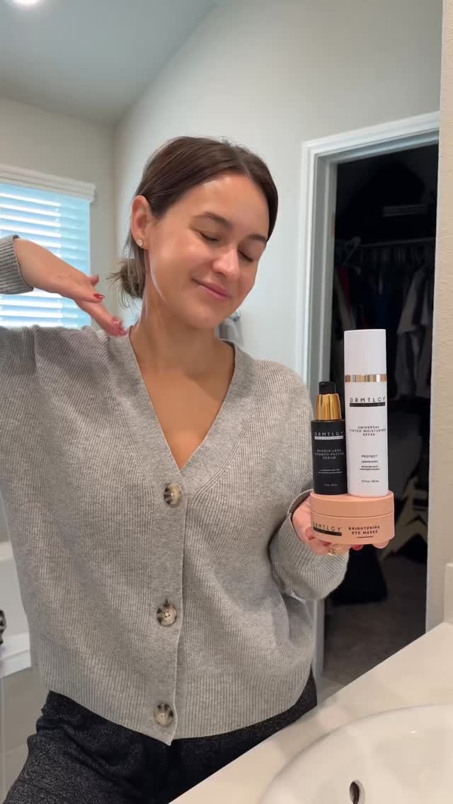 Instagram post by @ashleighnichole05 for DRMTLGY. Caption reads: my morning routine 🤍 ft @drmtlgy 

#drmtlgy....