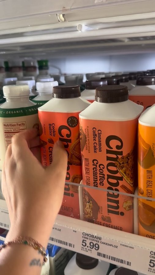 Instagram post by @thecafecitocorner for Chobani. Caption reads: I finally found it after like 2 months 😂 no....