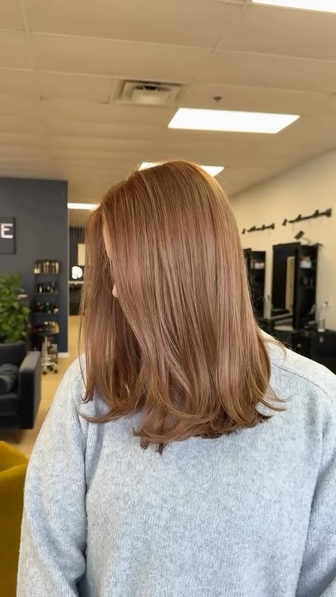 Instagram post by @hairbyjenny.pittsburgh for MODERN SALON. Caption reads: Tis the season for change 🎄✨🪩❄️

Formula....