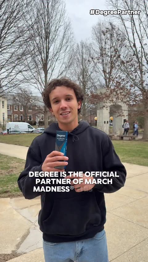 Instagram post by @highlandbros_ for Degree. Caption reads: #DegreePartner Staying Dry For March Madness [...].