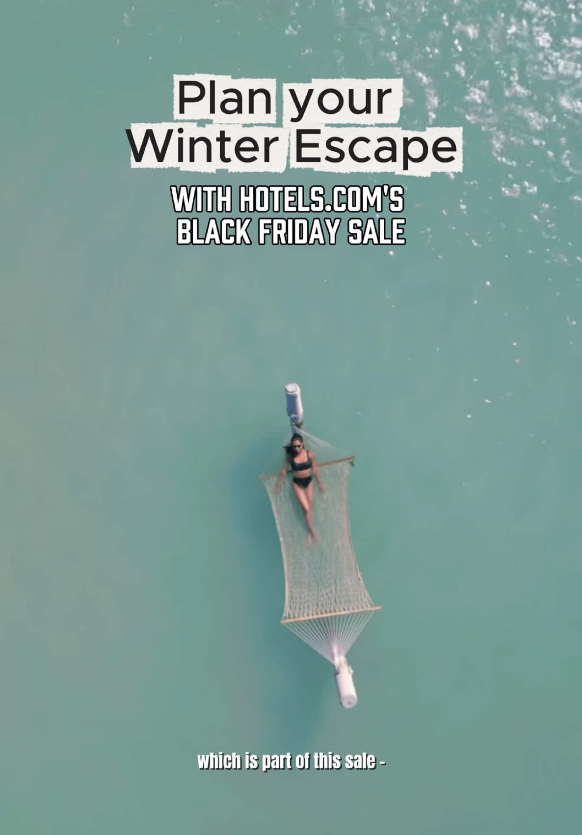 TikTok post by @roamingwithromie for Hotels.com. Caption reads: #EGAmbassador 🚨SALE ALERT: Hotels.com Black....