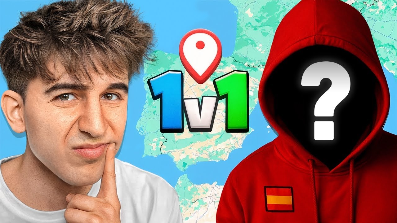 YouTube post by @alvacerod for Fiverr. Caption reads: 1vs1 contra la NUEVA PROMESA española de geoguessr.