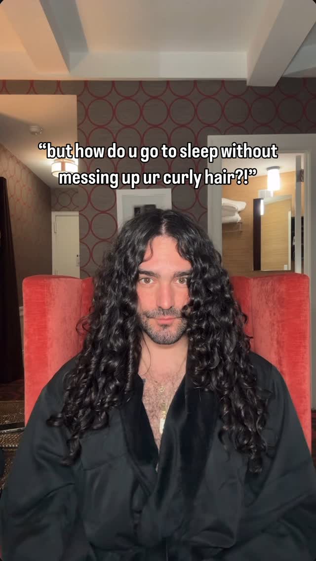 Instagram post by @mattloveshair for SLIP SILK PILLOWCASE. Caption reads: [...] hair is serious business 😴💤....