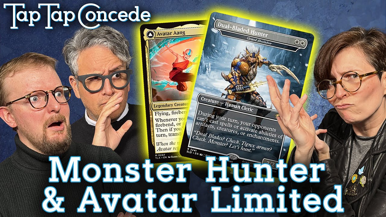 YouTube post by @LRRMTG for Dragon Shield. Caption reads: Monster Hunter & Avatar Limited || TTC Ep576.