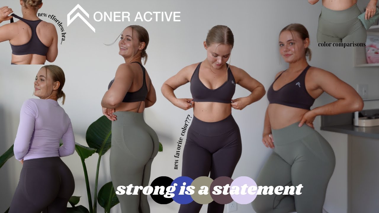 YouTube post by @lindseyxburt for ONE SOL. Caption reads: ONER ACTIVE honest review + try on haul | strong....