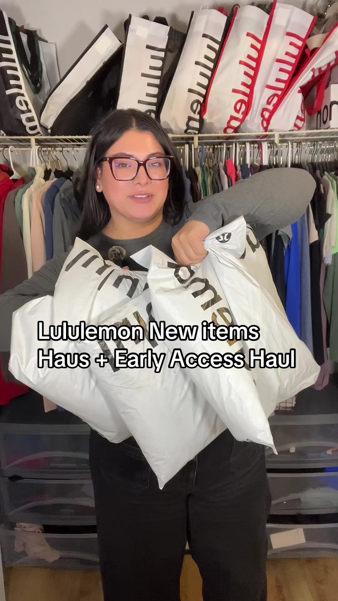 TikTok post by @maybe_its_jess for lululemon. Caption reads: @lululemon haul + early access items [...].