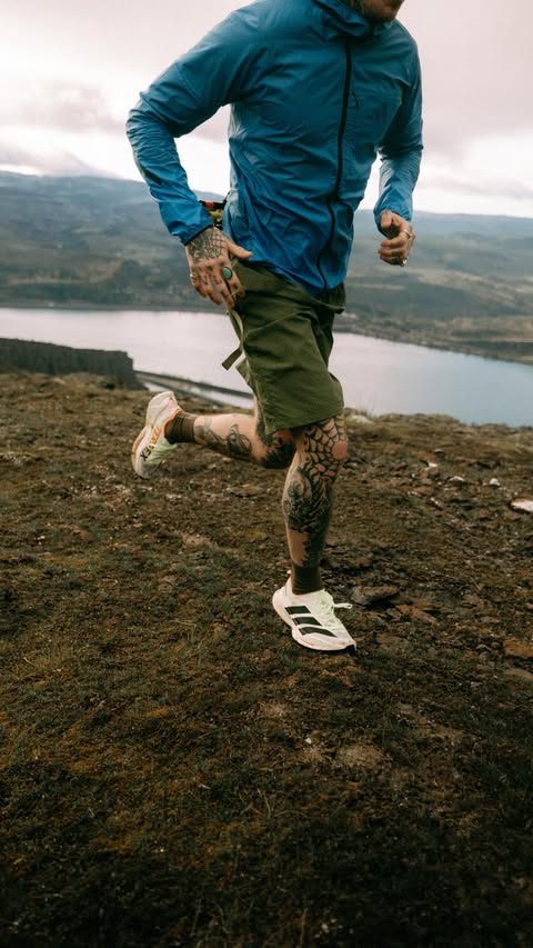 Instagram post by @nolannnj for adidas TERREX. Caption reads: [...] the exaggerated rocker on the new....