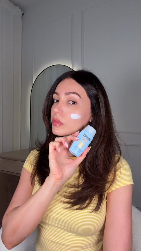 Instagram post by @maryam.ghafarinia for ISDIN. Caption reads: [...] SPF that actually feels like skincare. ISDIN....