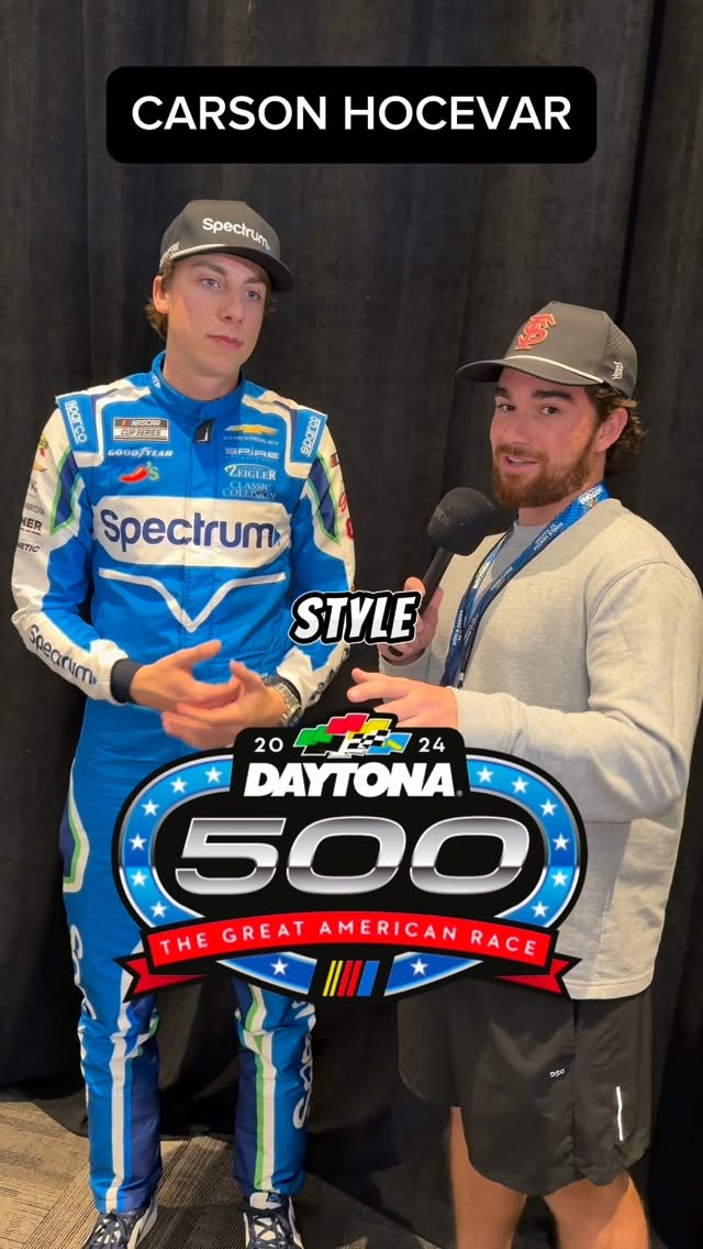 Instagram post by @chat.us.up for NASCAR. Caption reads: [...] character would win the Daytona 500??....