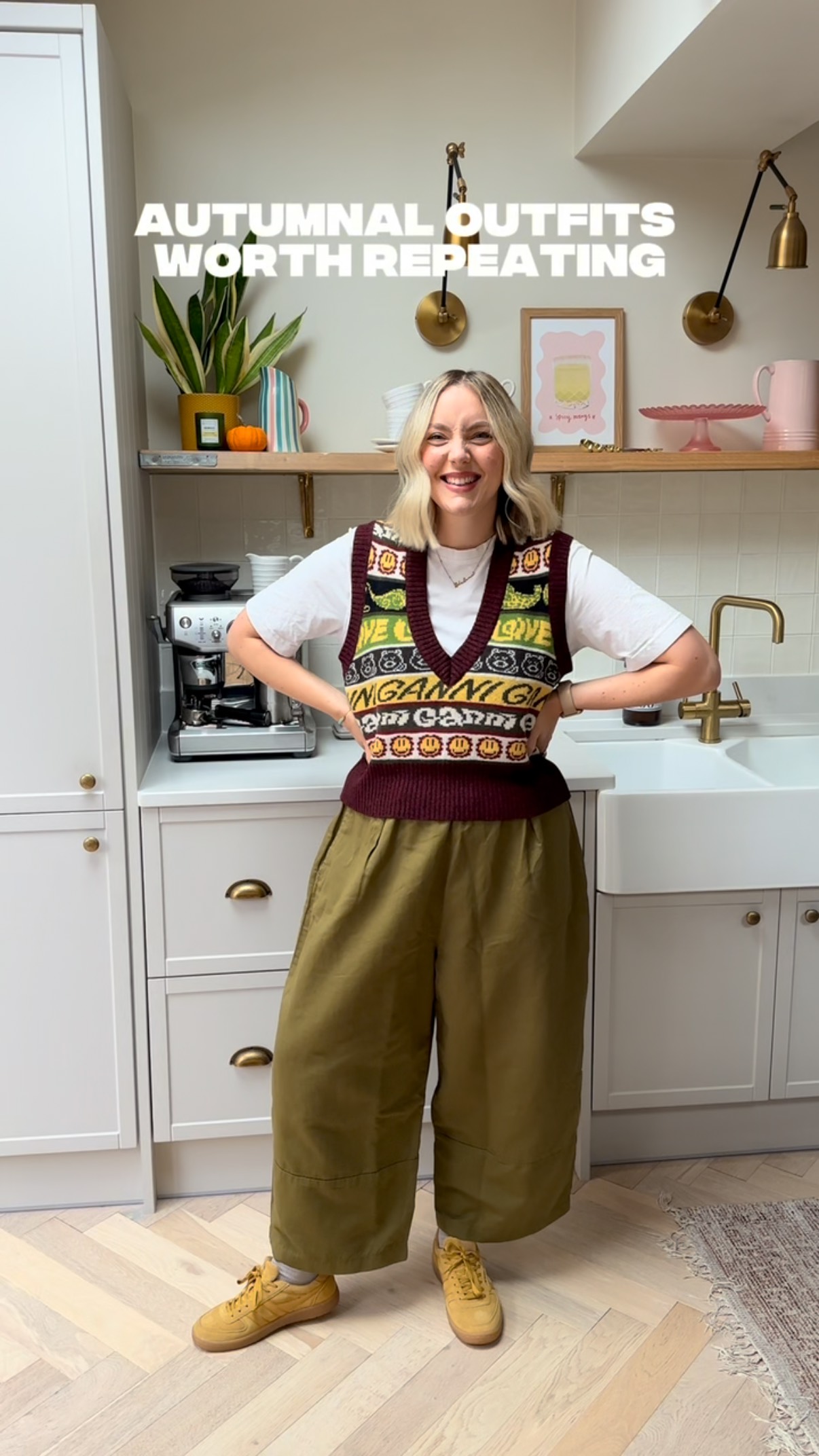 Instagram post by @leannedopaminedressing for Damson Madder. Caption reads: Showing my top 15 Autumn looks that I’ll be....