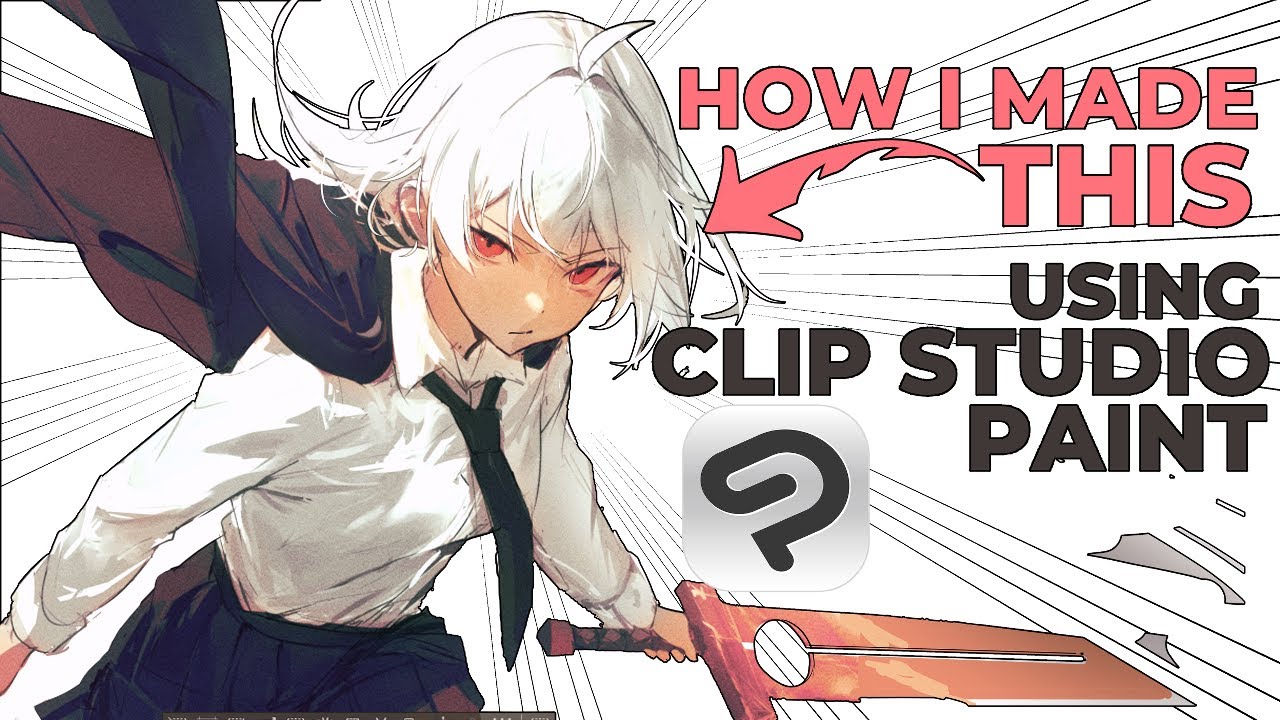 YouTube post by @niroxious for Clip Studio Paint. Caption reads: HOW I DRAW DIGITAL ART USING CLIP STUDIO PAINT.