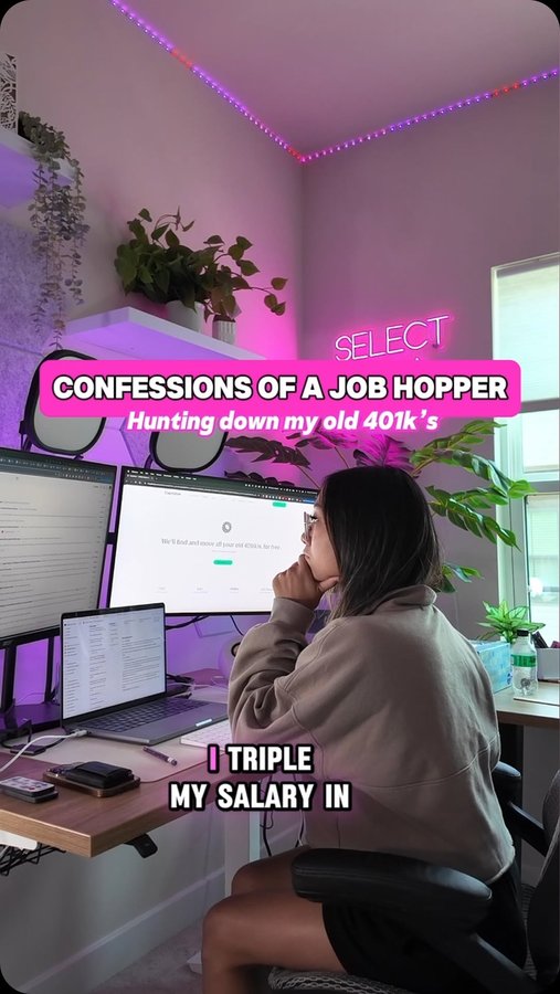 Instagram post by @meglovesdata for Capitalize. Caption reads: [...] a lot of 401k’s to keep track of!....