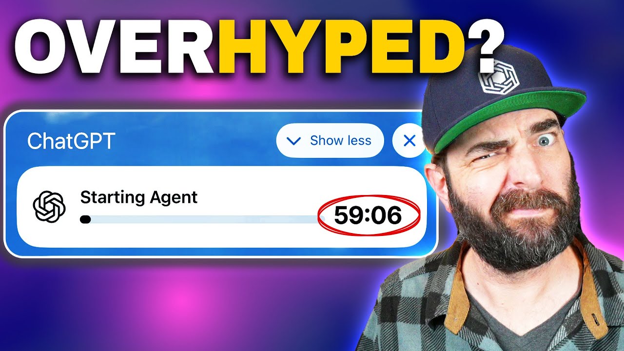 YouTube post by @mreflow for TechCrunch. Caption reads: AI NEWS: Can ChatGPT's Agent Do Everything For You....