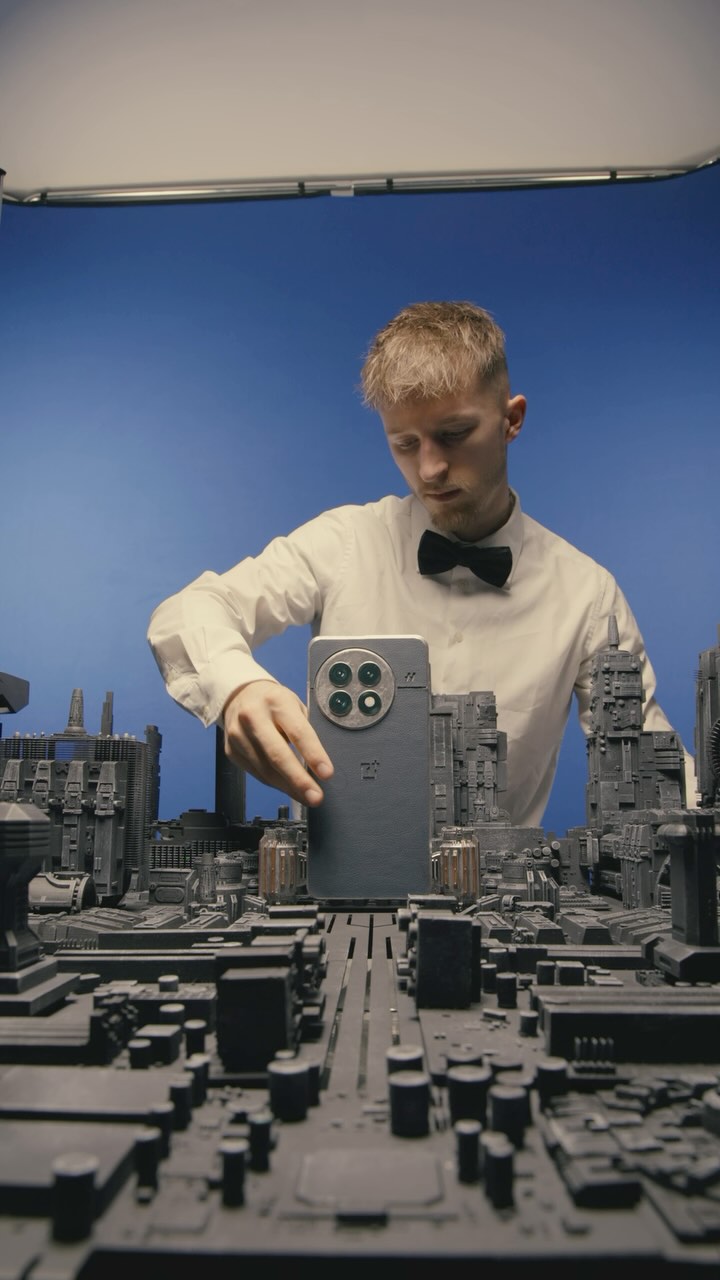 Instagram post by @addcollab for OnePlus. Caption reads: A brilliant artist crafted a miniature set to....