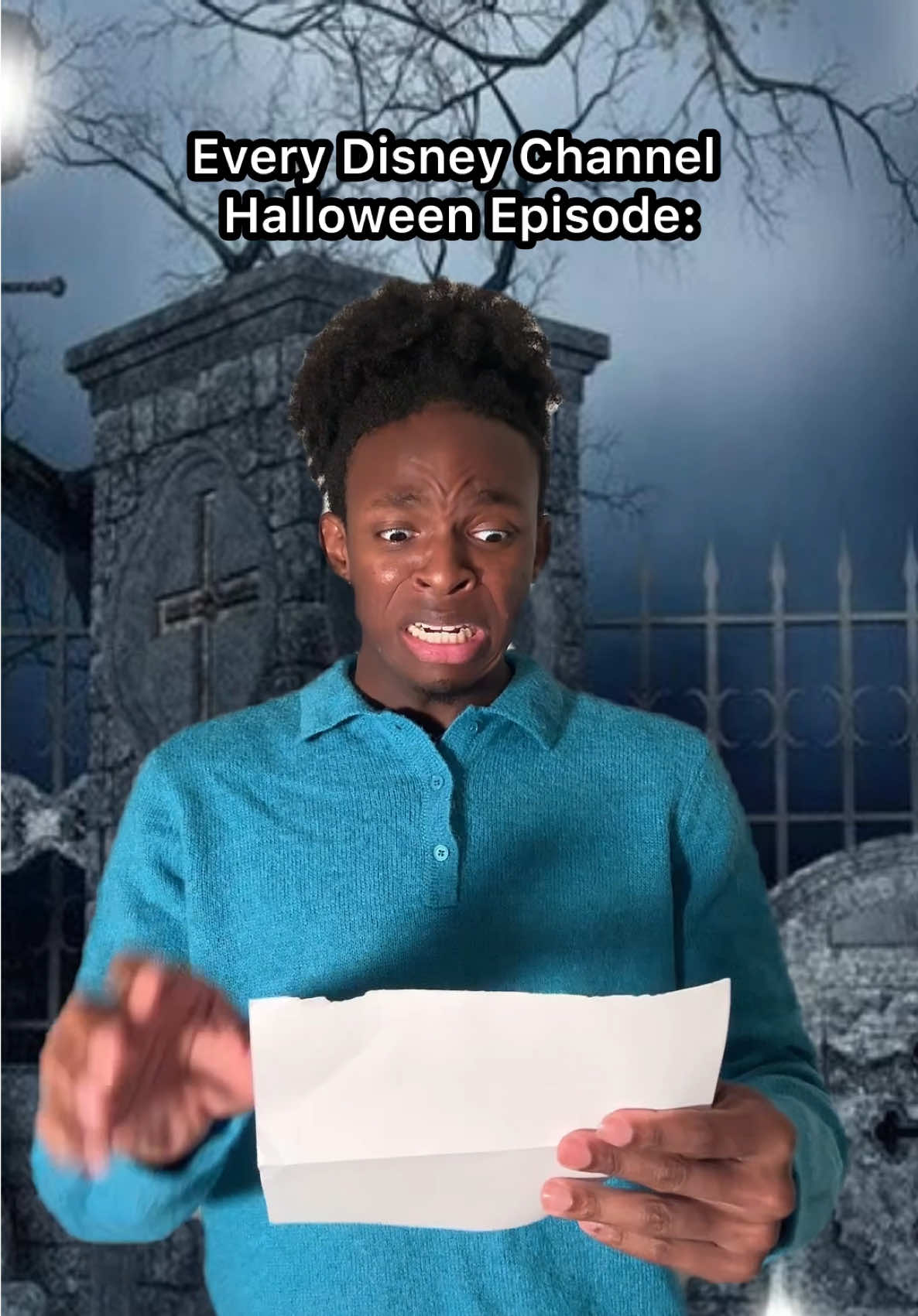 TikTok post by @theonlycb3 for Disney Channel. Caption reads: The lip bite shiver combo will never die 😂 ....