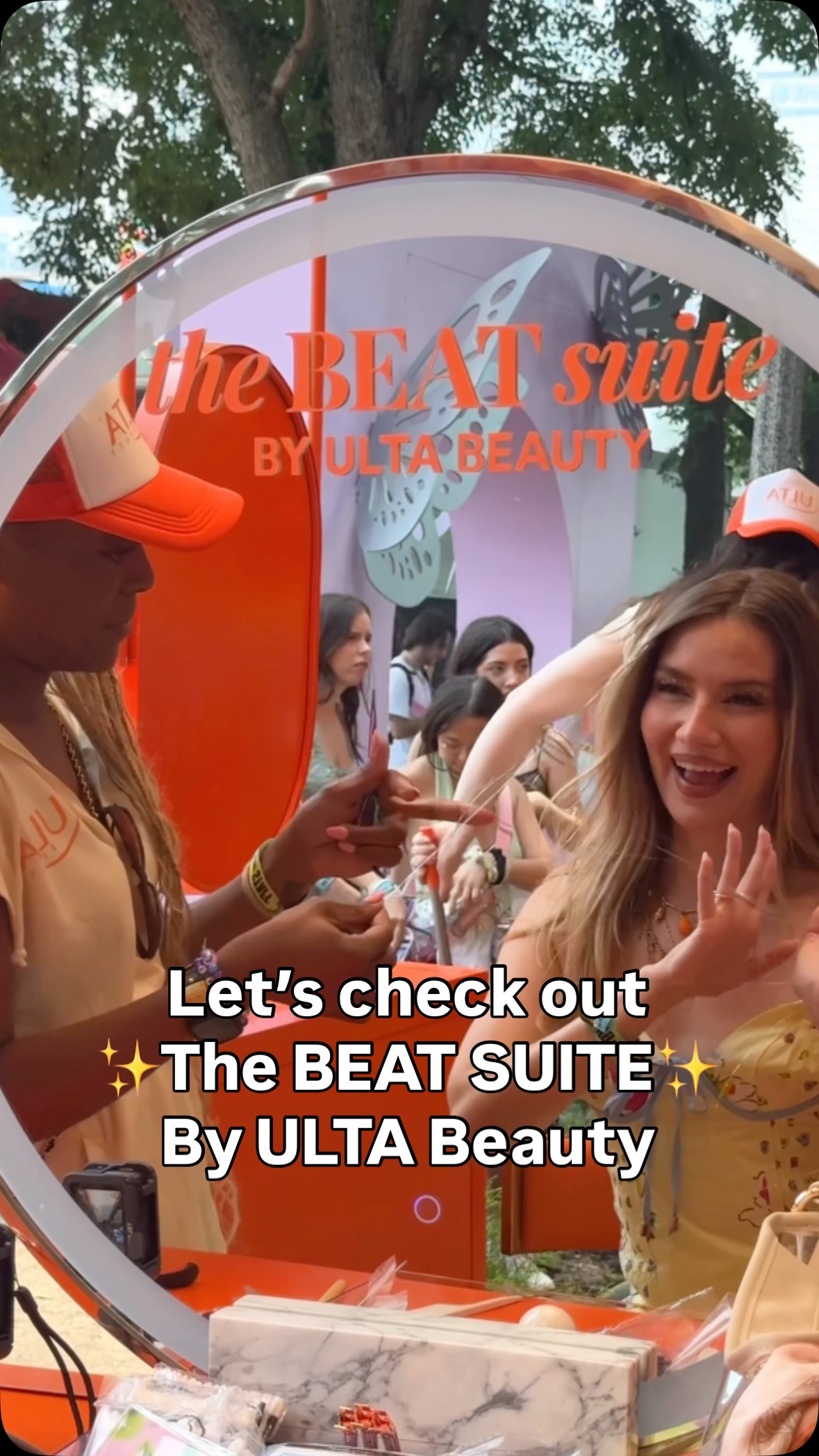 Instagram post by @anastasianeganova for Ulta Beauty. Caption reads: Had so much fun at “”The Beat Suite”” by....