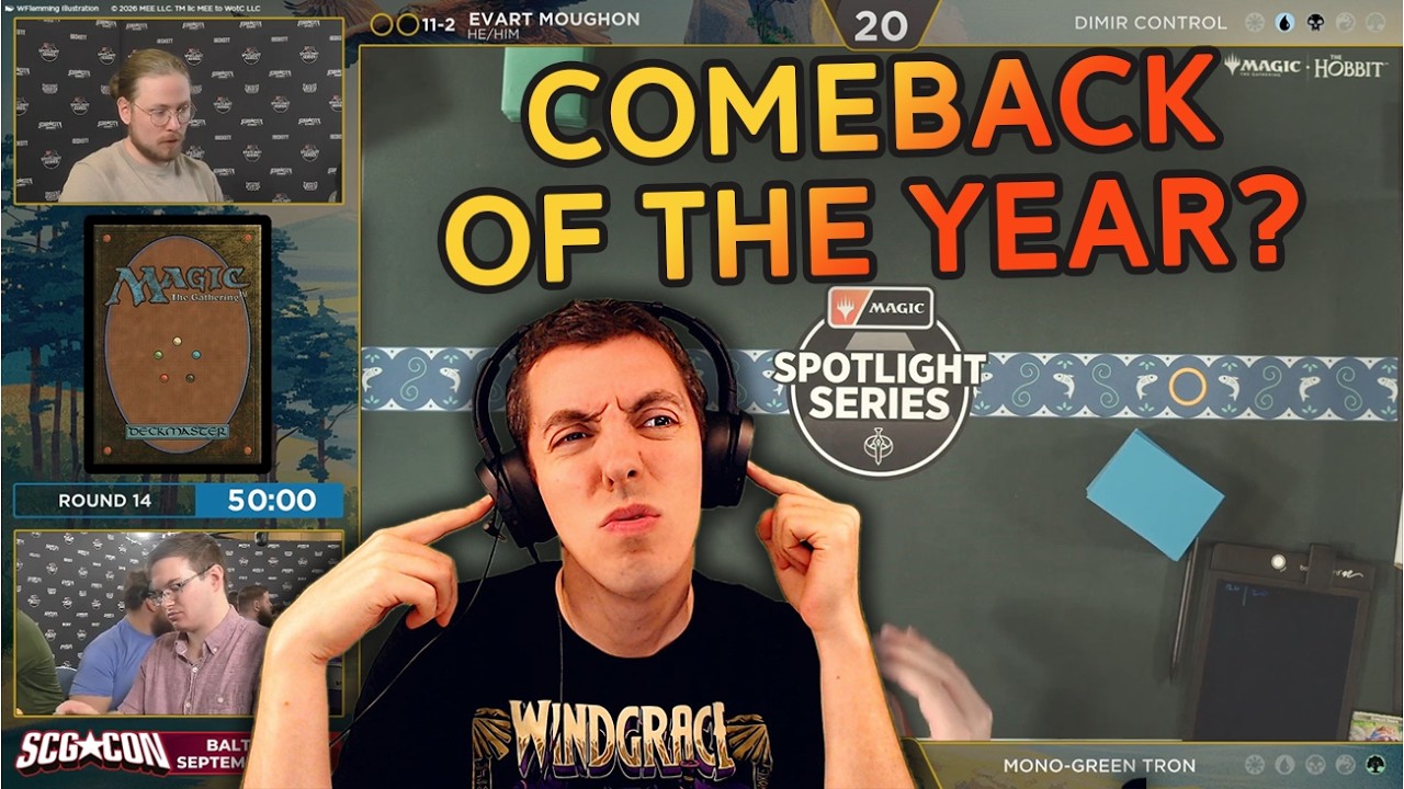 YouTube post by @JimDavisMTG for INTO THE AM. Caption reads: 🏆 Everyone Loves A Comeback Story! 🏆 - Match....